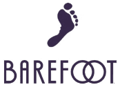 Logo featuring a footprint above the word "Barefoot" with intertwined letter O's.