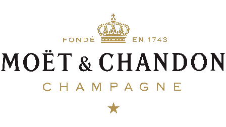 Moët & Chandon champagne logo with a crown and star. Founded in 1743.