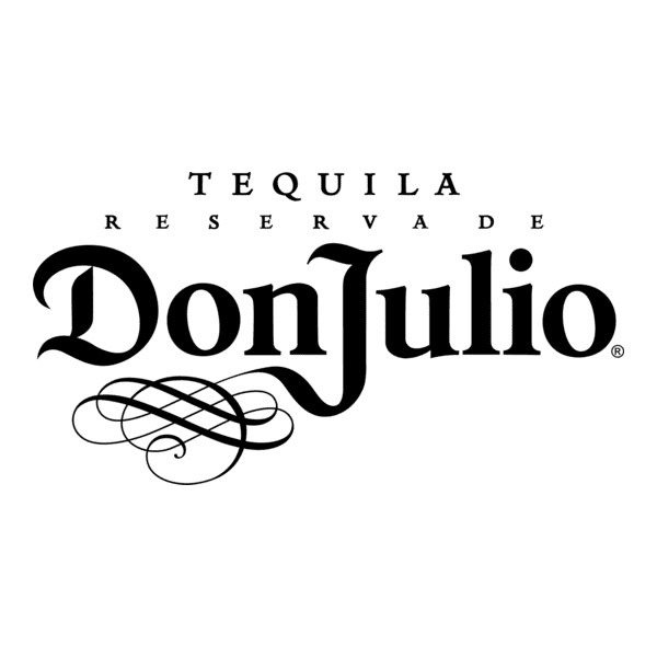 Logo of Tequila Reserva De Don Julio with elegant text and ornamental design.