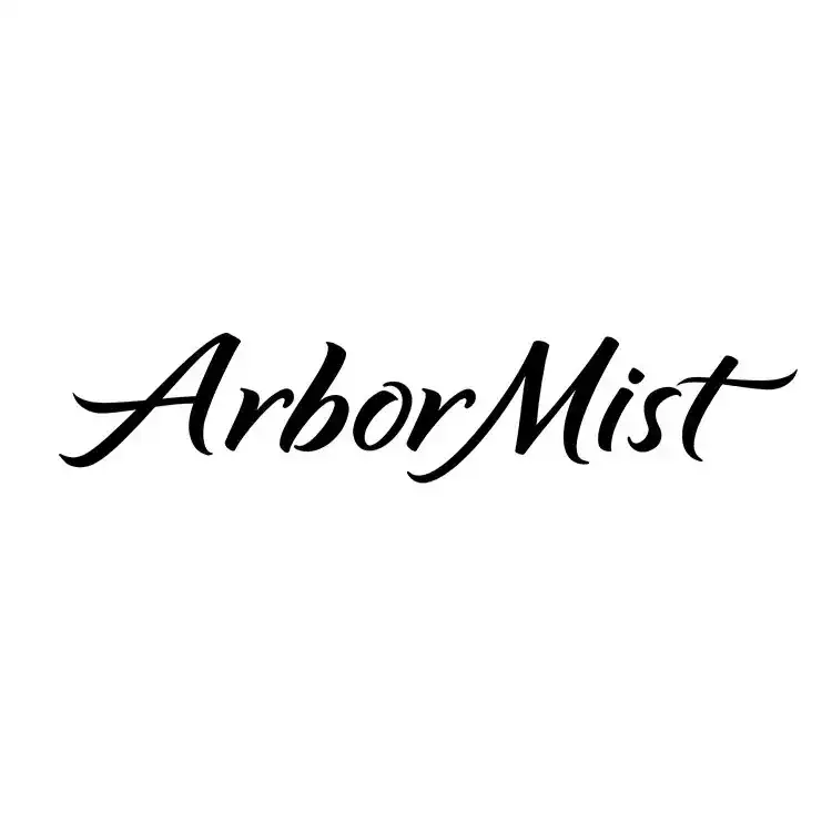 Arbor Mist logo in elegant black script font on a white background.